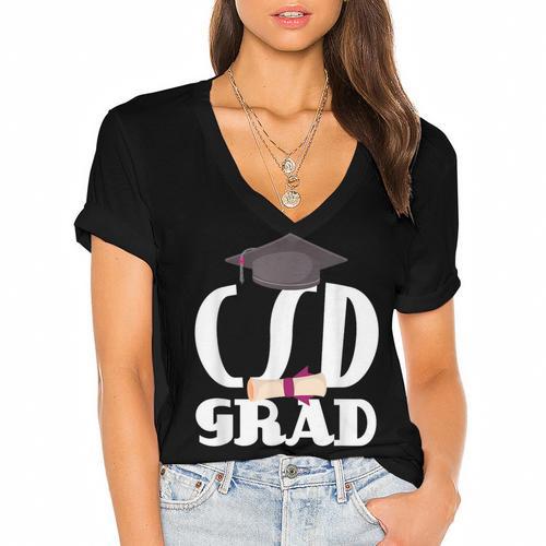 CSD Masters Graduation Men Women Son Daughter Women's Jersey Short Sleeve Deep V-Neck Tshirt				 - Best Gift Smart