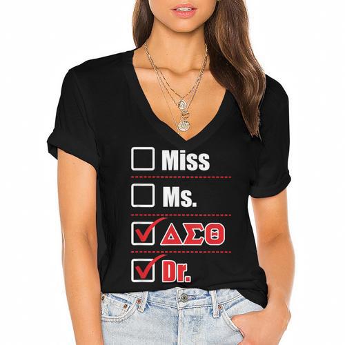 Delta Sigma Theta Sorority Delta Doctor Graduation Women's Jersey Short Sleeve Deep V-Neck Tshirt				 - Best Gift Smart