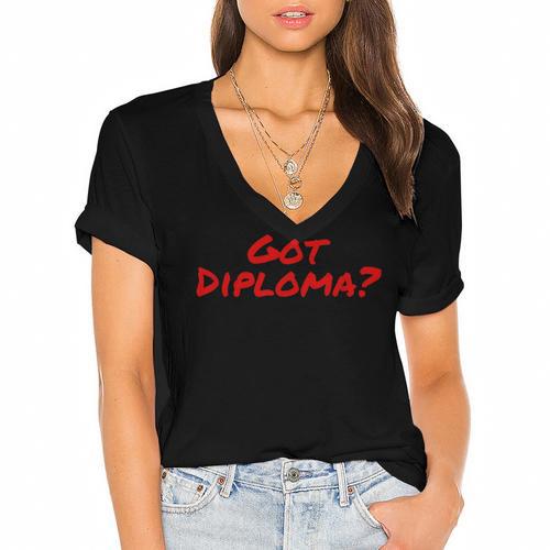 Got Diploma Graduation 2018 Women's Jersey Short Sleeve Deep V-Neck Tshirt				 - Best Gift Smart