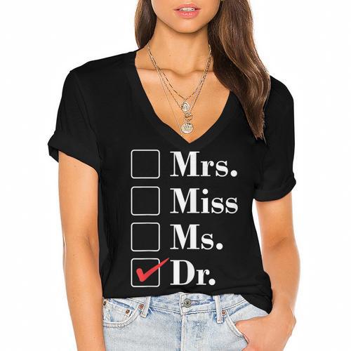 Doctor Graduation Honorific Titles List Women's Jersey Short Sleeve Deep V-Neck Tshirt				 - Best Gift Smart