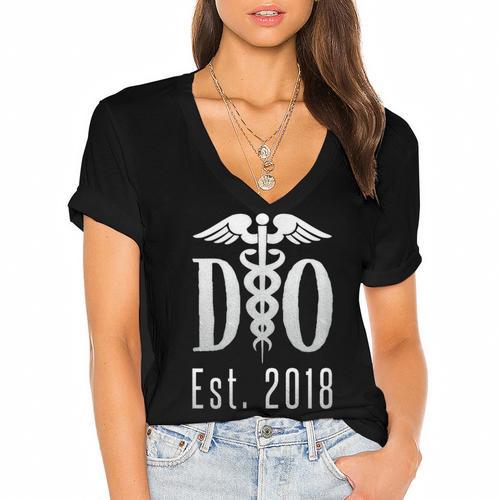 Doctor Graduation Shirt Tshirt Tee For Medical Students DO Women's Jersey Short Sleeve Deep V-Neck Tshirt				 - Best Gift Smart