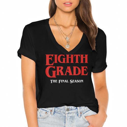 Eighth Grade Final Season Graduation Parody Women's Jersey Short Sleeve Deep V-Neck Tshirt				 - Best Gift Smart