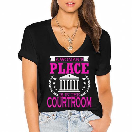 Female Lawyer Women Law Student Graduation Bar Exam Women's Jersey Short Sleeve Deep V-Neck Tshirt				 - Best Gift Smart