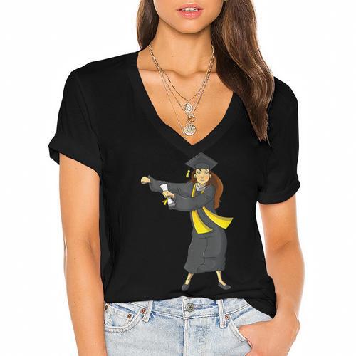 Flossing Graduation Class Of 2019 Women Women's Jersey Short Sleeve Deep V-Neck Tshirt - Best Gift Smart