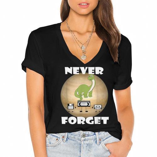 Never Forget Women Men Never Forget Men Nostalgia Women's Jersey Short Sleeve Deep V-Neck Tshirt				 - Figerry