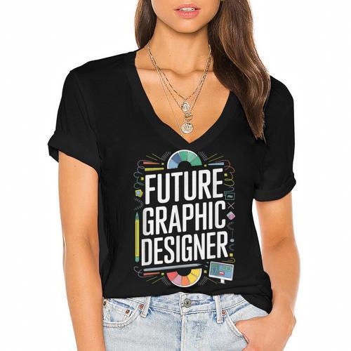 Future Graphic Er Graduation School Toddler Women Men Women's Jersey Short Sleeve Deep V-Neck Tshirt - Best Gift Smart