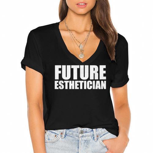 Future Esthetician Esthetics School Student Graduation Women's Jersey Short Sleeve Deep V-Neck Tshirt - Best Gift Smart