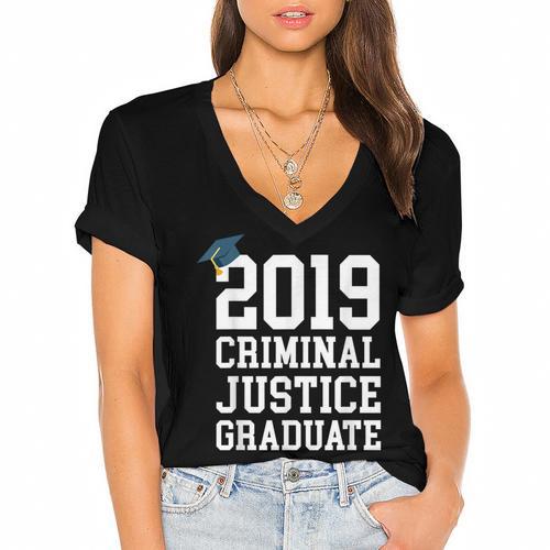 Graduation 2019 Criminal Justice Tshirt Women's Jersey Short Sleeve Deep V-Neck Tshirt				 - Best Gift Smart
