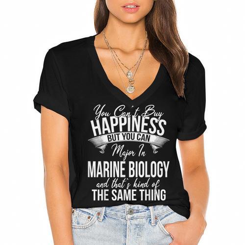 Graduation Marine Biology Major Women's Jersey Short Sleeve Deep V-Neck Tshirt				 - Best Gift Smart