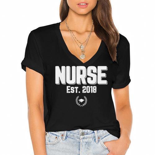 Graduation For Nurse Practitioners 2018 Nursing School Women's Jersey Short Sleeve Deep V-Neck Tshirt				 - Best Gift Smart