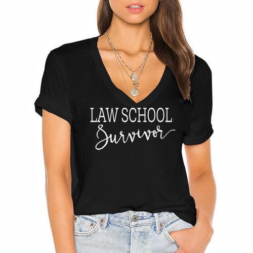 Graduation Paralegal Attorneys Law School Survivor Tshirt Women's Jersey Short Sleeve Deep V-Neck Tshirt				 - Best Gift Smart