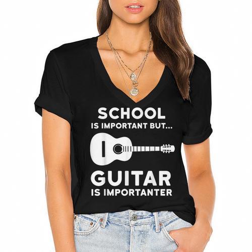 Graduation Shirt For Guitar Players & Band Member Women's Jersey Short Sleeve Deep V-Neck Tshirt				 - Best Gift Smart