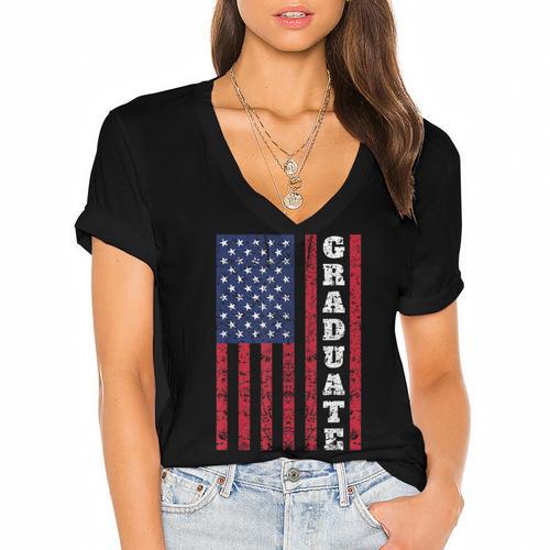 Graduation T-Shirt High School & College Graduate Shirt 2018 Women's Jersey Short Sleeve Deep V-Neck Tshirt				 - Best Gift Smart