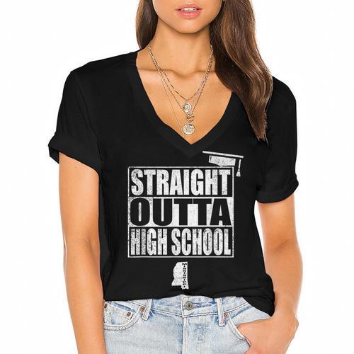 High School Graduation For Him Her 2017 Tshirt Women's Jersey Short Sleeve Deep V-Neck Tshirt				 - Best Gift Smart