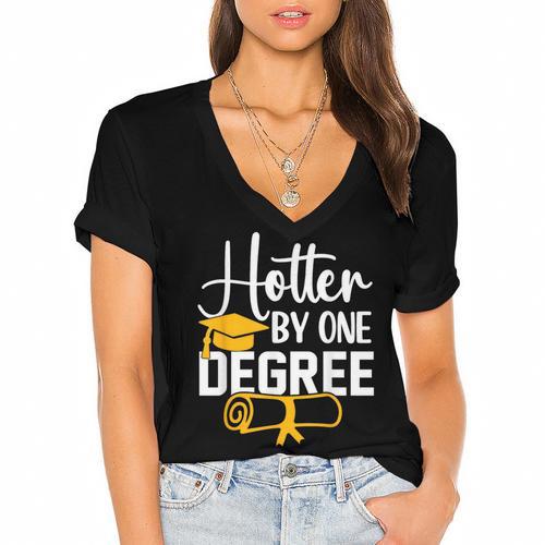 Hotter By One Degree Graduation 2025 Women's Jersey Short Sleeve Deep V-Neck Tshirt				 - Best Gift Smart