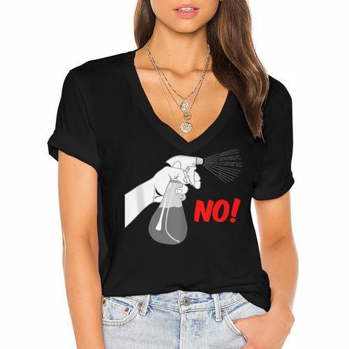Introvert People Spray Women's Jersey Short Sleeve Deep V-Neck Tshirt - Raresse