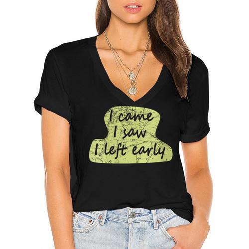 Introvert Shy Person Joke Anti-Social Quote Women's Jersey Short Sleeve Deep V-Neck Tshirt				 - Raresse