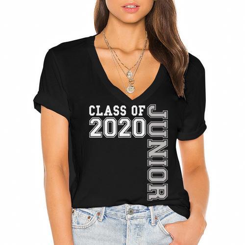 Junior Class Of 2020 Shirt Graduation Apparel Tee Women's Jersey Short Sleeve Deep V-Neck Tshirt				 - Best Gift Smart
