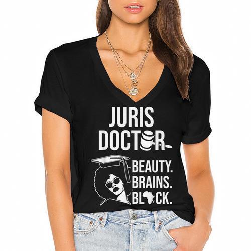 Juris Doctor Of Jurisprudence Law School Graduation Women's Jersey Short Sleeve Deep V-Neck Tshirt				 - Best Gift Smart