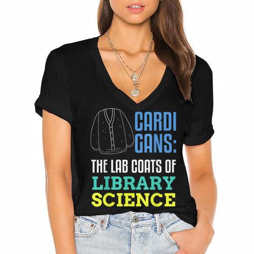Librarian Library Science Major Masters Degree Graduation Women's Jersey Short Sleeve Deep V-Neck Tshirt				 - Best Gift Smart