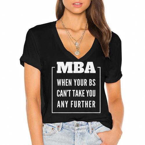 MBA Graduation Women's Jersey Short Sleeve Deep V-Neck Tshirt				 - Best Gift Smart