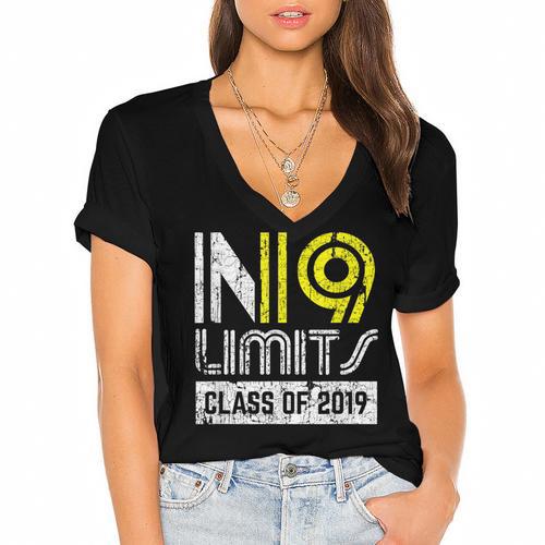 No Limits Class Of 2019 Graduation Vintage Women's Jersey Short Sleeve Deep V-Neck Tshirt				 - Best Gift Smart