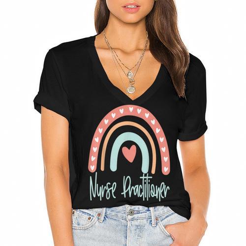 Nurse Practitioner Doctor Of Nursing PracticeGraduation 2025 Women's Jersey Short Sleeve Deep V-Neck Tshirt				 - Best Gift Smart