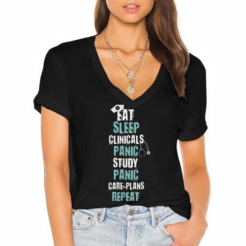 Nursing Student Nurse Life Graduation Shirt Women's Jersey Short Sleeve Deep V-Neck Tshirt - Best Gift Smart