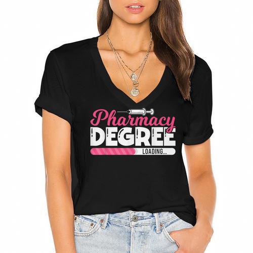 Pharmacy Degree Loading Future Pharmacist Graduation Women's Jersey Short Sleeve Deep V-Neck Tshirt				 - Best Gift Smart