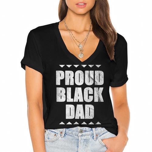 Proud Dad Father's Day Graduation Holiday Women's Jersey Short Sleeve Deep V-Neck Tshirt				 - Best Gift Smart