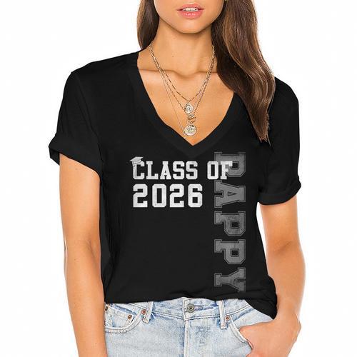 Proud Pappy Of A 2026 Graduate Grad Senior Graduation Women's Jersey Short Sleeve Deep V-Neck Tshirt - Best Gift Smart