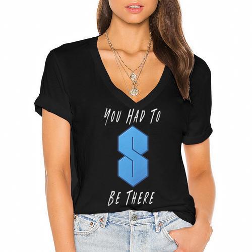 You Had To Be There S Nostalgia Women's Jersey Short Sleeve Deep V-Neck Tshirt				 - Figerry