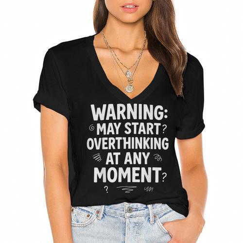 And Sarcastic For Deep Thinkers Introverts Women's Jersey Short Sleeve Deep V-Neck Tshirt				 - Raresse