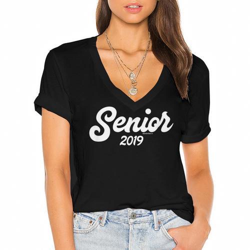 Senior 2019 Class Of 2019 Graduation Him Her Tee Women's Jersey Short Sleeve Deep V-Neck Tshirt				 - Best Gift Smart