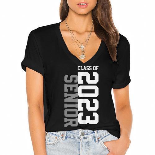 Senior 2023 Senior 23 Senior Class Of 2023 Graduation Done Women's Jersey Short Sleeve Deep V-Neck Tshirt				 - Best Gift Smart