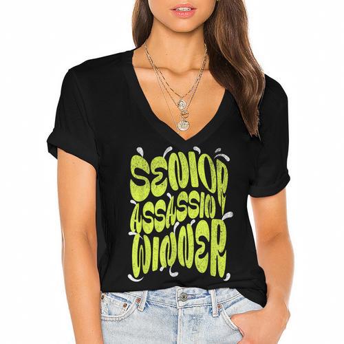 Senior Assassin Winner School Graduation Water Game Women's Jersey Short Sleeve Deep V-Neck Tshirt				 - Best Gift Smart