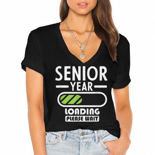 Senior Year Loading Please Wait Graduation Women's Jersey Short Sleeve Deep V-Neck Tshirt				 - Best Gift Smart