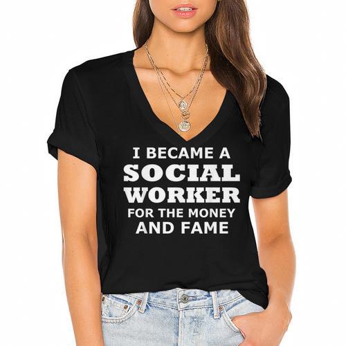 Social Worker Graduation Men Women Social Worker Women's Jersey Short Sleeve Deep V-Neck Tshirt				 - Best Gift Smart