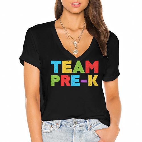 Team Pre-K Shirt Teacher Boy Girl Back To School Graduation Women's Jersey Short Sleeve Deep V-Neck Tshirt				 - Best Gift Smart