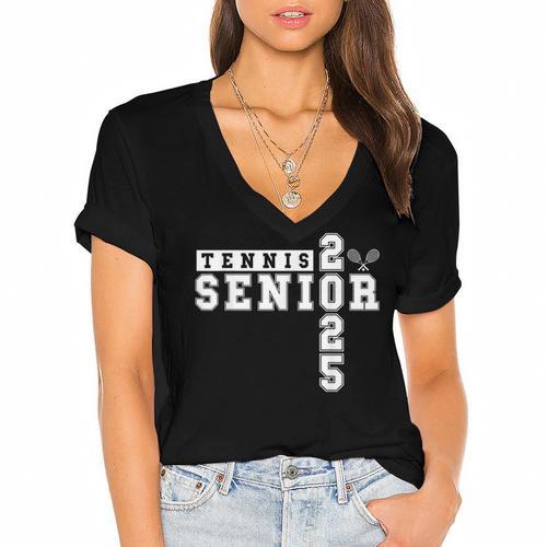 Tennis Senior Night Tennis Senior 2025 Graduation 3 Women's Jersey Short Sleeve Deep V-Neck Tshirt				 - Best Gift Smart