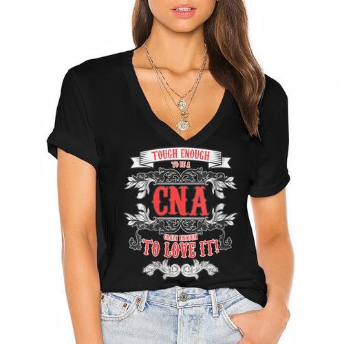 Tough Crazy CNA Product Great For CNA Nurse Graduation Women's Jersey Short Sleeve Deep V-Neck Tshirt				 - Best Gift Smart