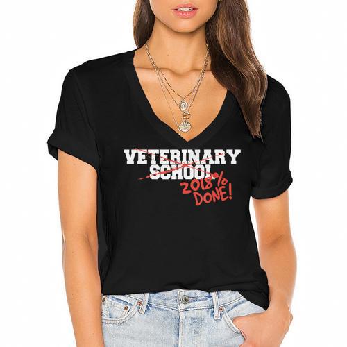 Veterinary School Graduation Class Of 2018 Women's Jersey Short Sleeve Deep V-Neck Tshirt				 - Best Gift Smart