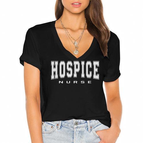 Vintage Hospice Nurse Doctor Graduation Medical Nursing RN Women's Jersey Short Sleeve Deep V-Neck Tshirt				 - Best Gift Smart