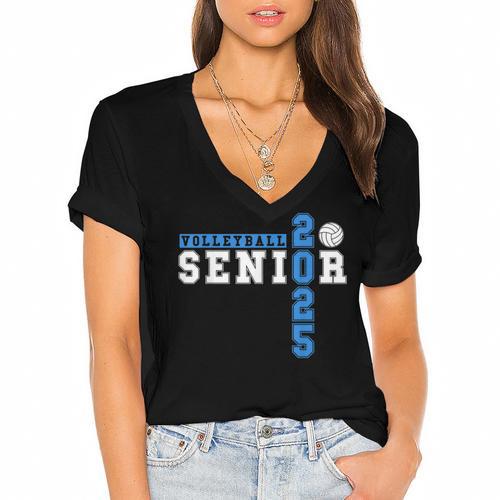 Volleyball Senior Night Volleyball Senior 2025 Graduation 23 Women's Jersey Short Sleeve Deep V-Neck Tshirt				 - Best Gift Smart