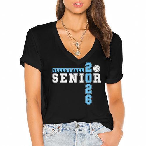Volleyball Senior Night Volleyball Senior 2026 Graduation 39 Women's Jersey Short Sleeve Deep V-Neck Tshirt				 - Best Gift Smart