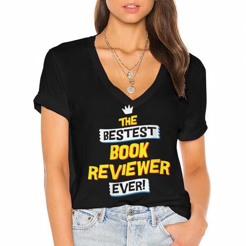 Women's Best Book Reviewer Critic Job Occupation Women's Jersey Short Sleeve Deep V-Neck Tshirt				 - Bookorys