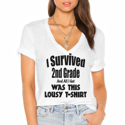 2nd Grade Graduation Boy Girl Graduate Education Women's Jersey Short Sleeve Deep V-Neck Tshirt				 - Best Gift Smart