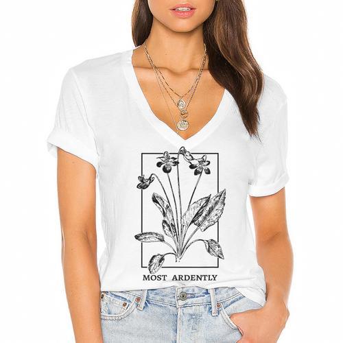 Most Ardently Book Lover Book Club Women's Jersey Short Sleeve Deep V-Neck Tshirt - Bookorys AU