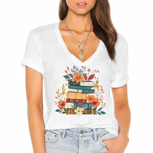 Book Lover Librarian Reading Library Readers Premium Tri-Blend Women's Jersey Short Sleeve Deep V-Neck Tshirt				 - Bookorys DE