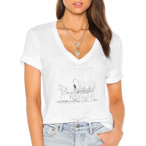 Charming Slow Life Please Be Patient I'm From The 1900s Premium Women's Jersey Short Sleeve Deep V-Neck Tshirt				 - Figerry